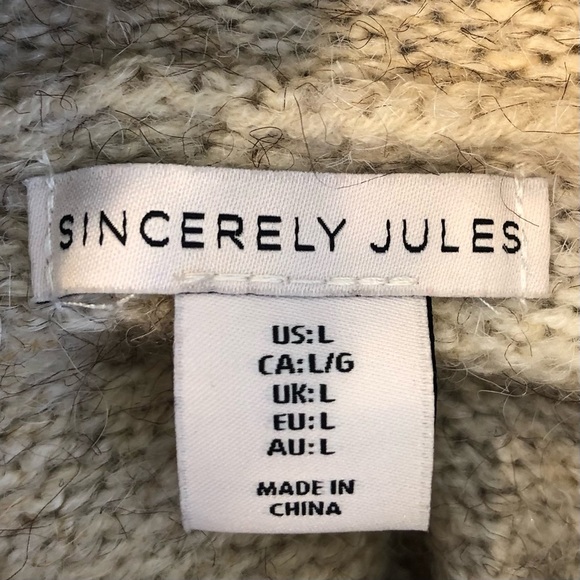 ๐ 6/$60, Sincerely Jules Sweater, Cowl Neck, Fluffy, Beige, Large - Picture 5 of 6